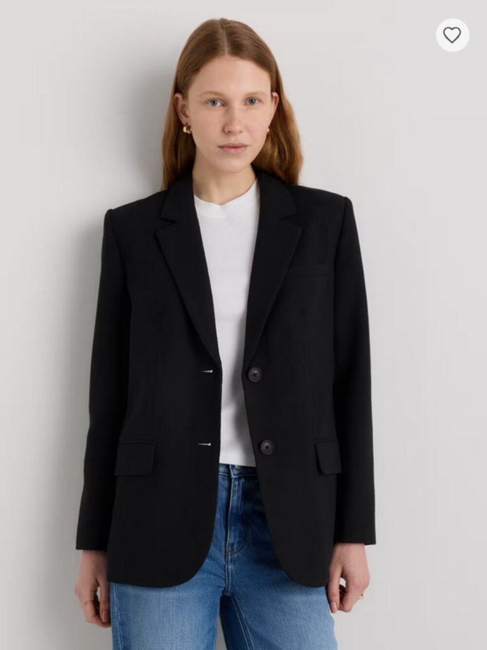 Quince Italian Wool Oversized Blazer Black Notched Lapel Size S New With Tags